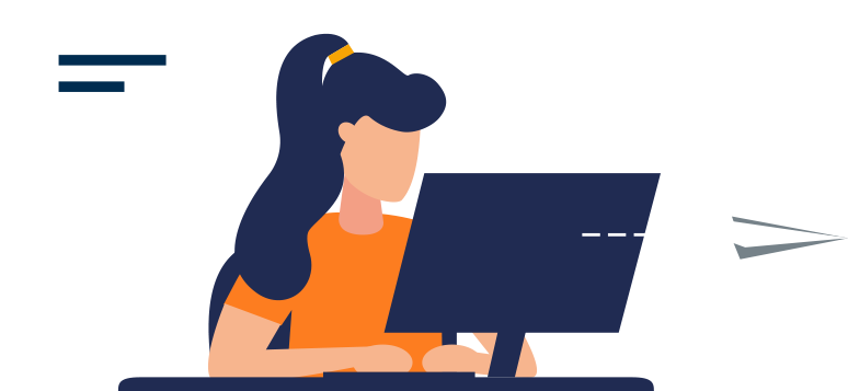 Illustration of person working at computer